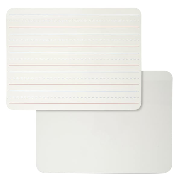 Dry Erase Board, 2-Sided Lined/Pla, 9 X 12, PK6